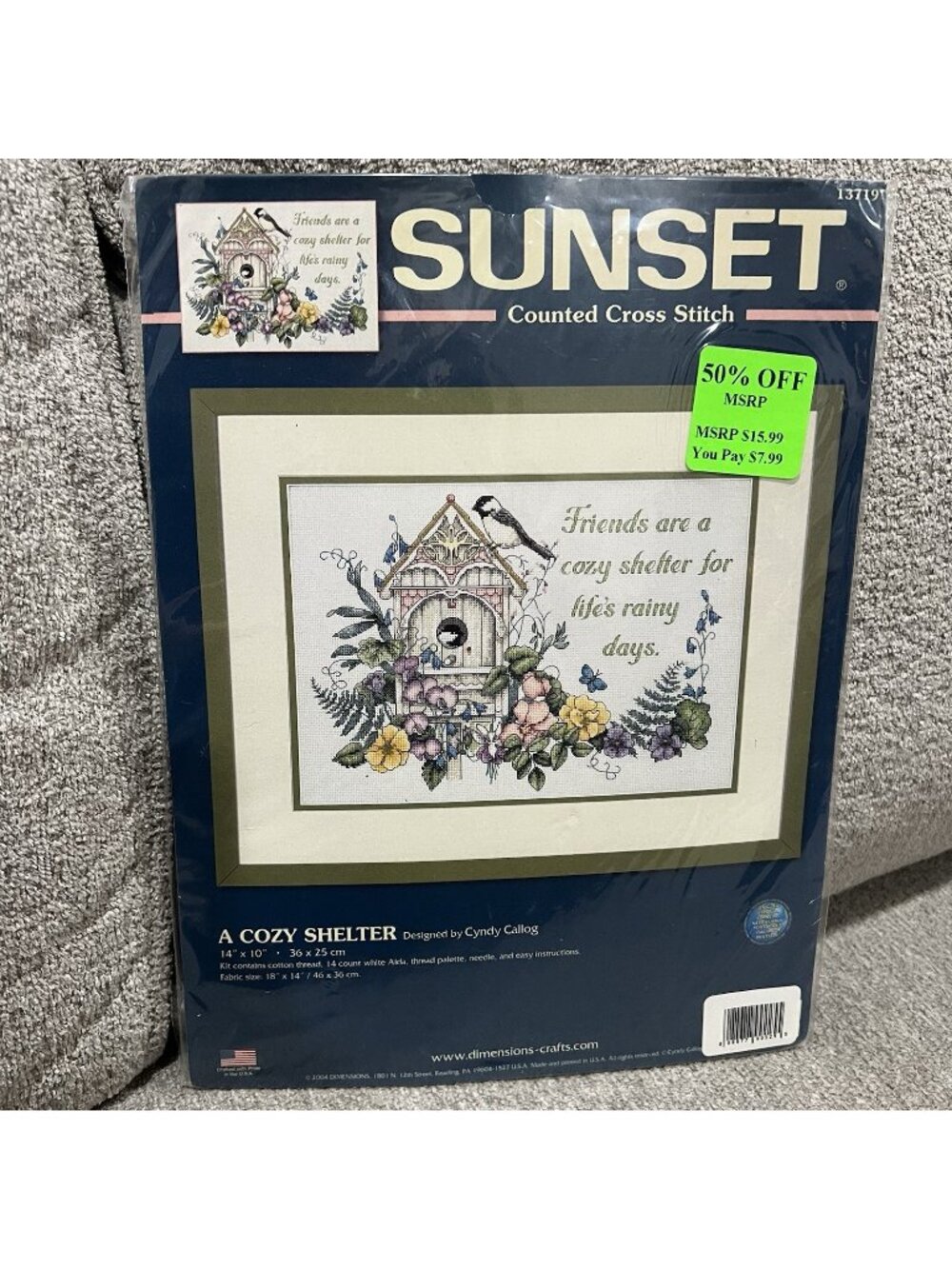 Dimensions Sunset Counted Cross Stitch 13719 A Cozy Shelter 2004 USA